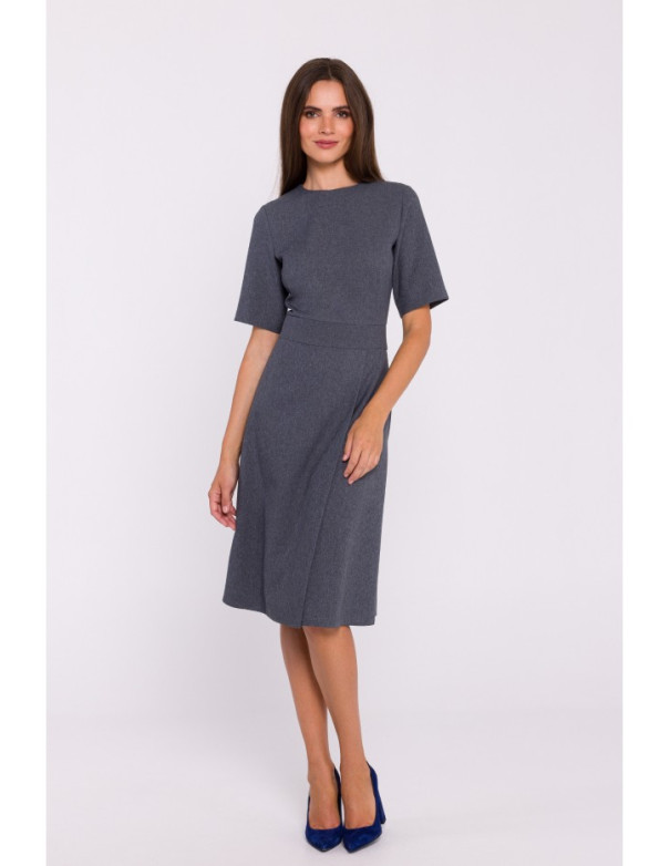 S373 Trapeze shift dress - grey