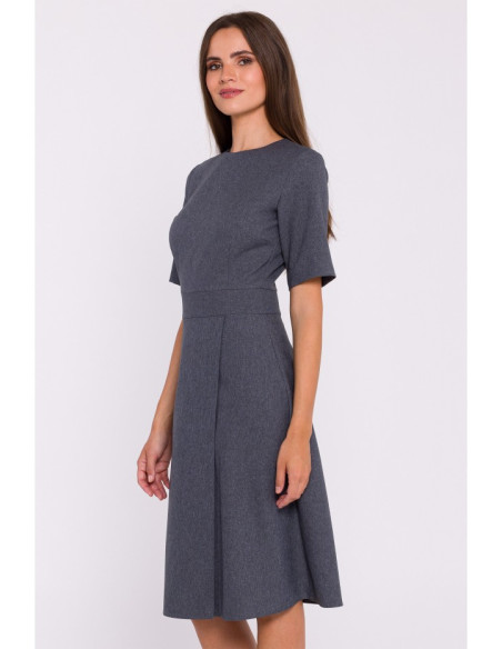 S373 Trapeze shift dress - grey