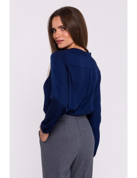 S375 Long-sleeved blouse - navy blue