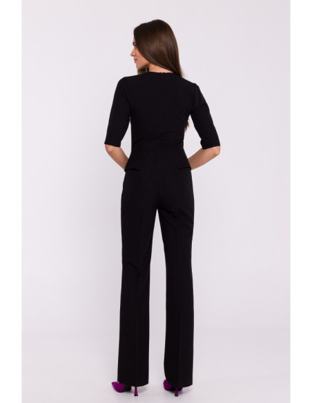 S377 Peplum jumpsuit - black