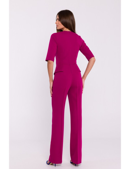 S377 Peplum jumpsuit - plum