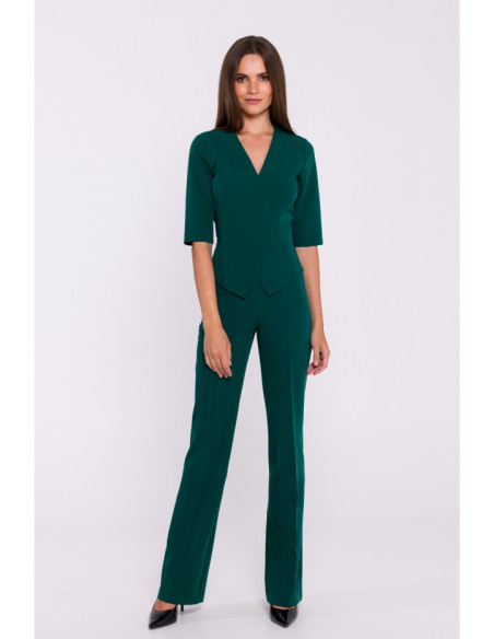 S377 Peplum jumpsuit - green