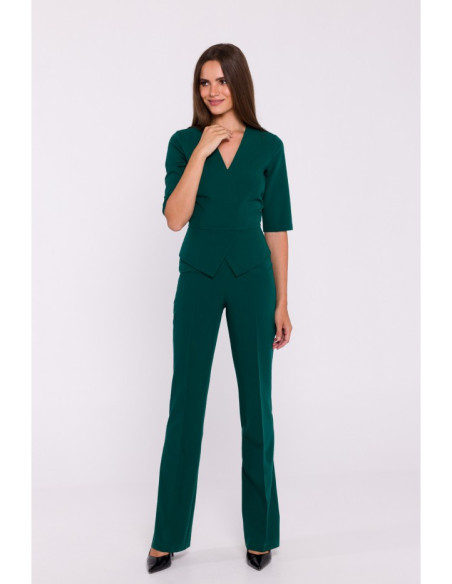 S377 Peplum jumpsuit - green