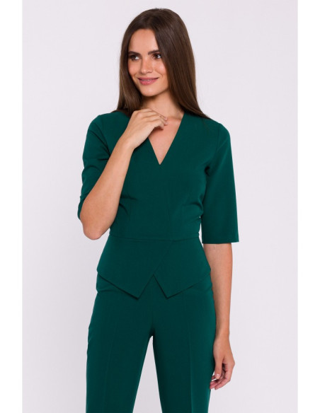 S377 Peplum jumpsuit - green