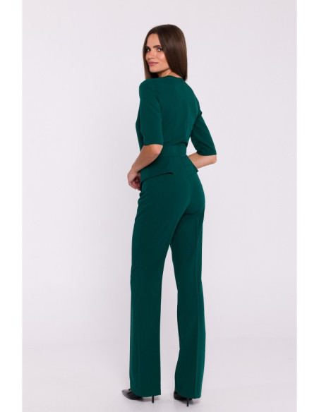 S377 Peplum jumpsuit - green