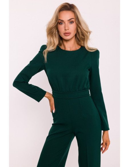 M811 Padded shoulder jumpsuit - bottle green