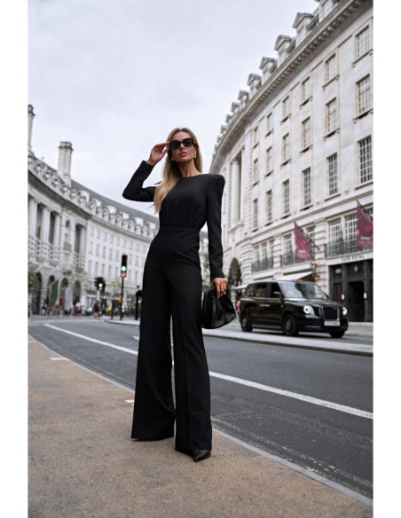 M811 Padded shoulder jumpsuit - black