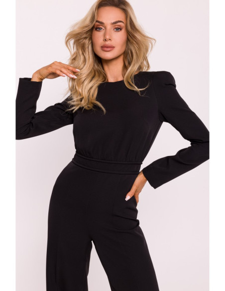 M811 Padded shoulder jumpsuit - black