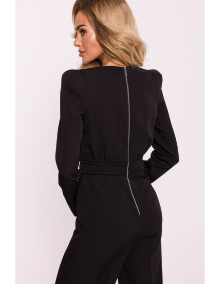 M811 Padded shoulder jumpsuit - black