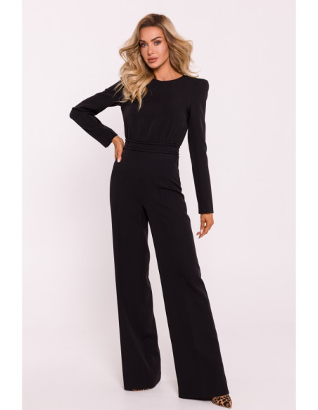 M811 Padded shoulder jumpsuit - black