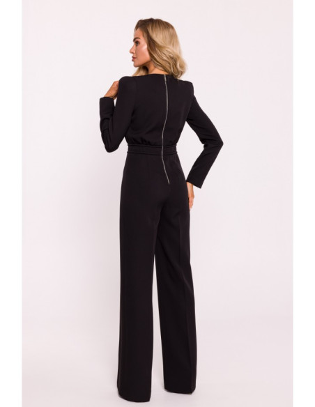 M811 Padded shoulder jumpsuit - black