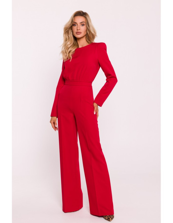 M811 Padded shoulder jumpsuit - red