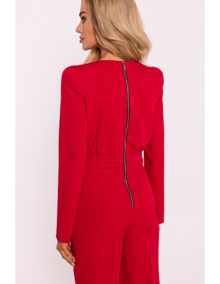 M811 Padded shoulder jumpsuit - red