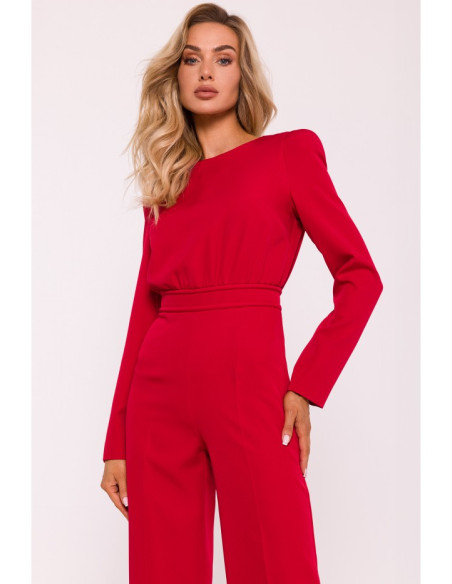 M811 Padded shoulder jumpsuit - red