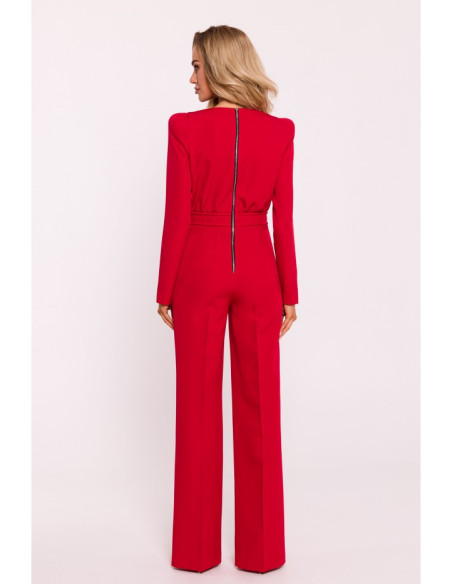 M811 Padded shoulder jumpsuit - red