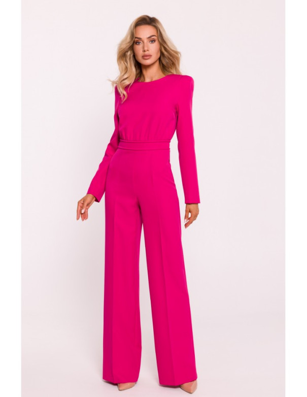 M811 Padded shoulder jumpsuit - fuchsia