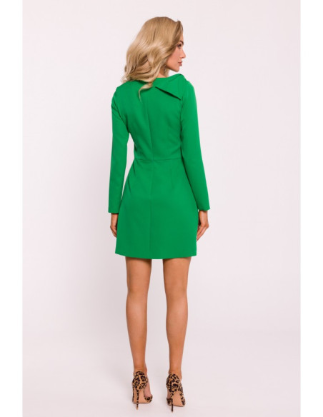 M814 Mini dress with shoulder bow - green