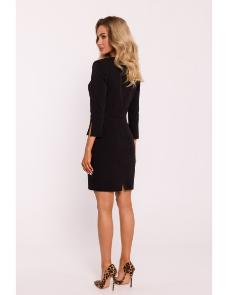 M815 Mini dress with split sleeves - black