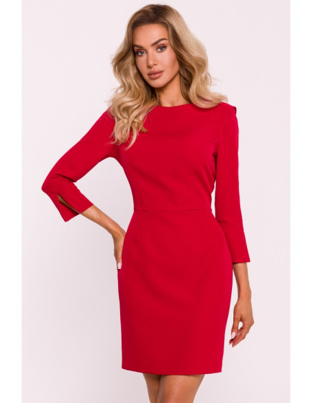 M815 Mini dress with split sleeves - red