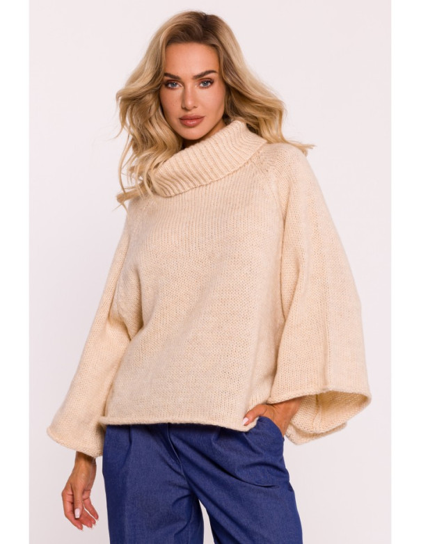 M822 Trapeze turtleneck sweater - beige