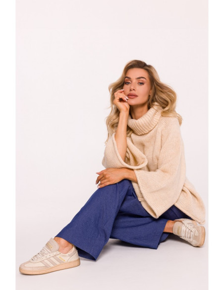 M822 Trapeze turtleneck sweater - beige