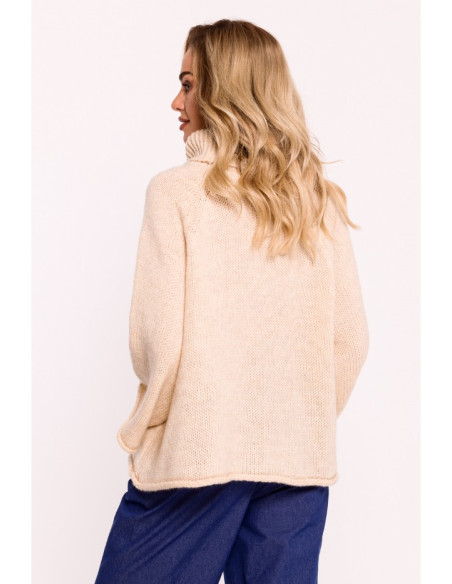 M822 Trapeze turtleneck sweater - beige