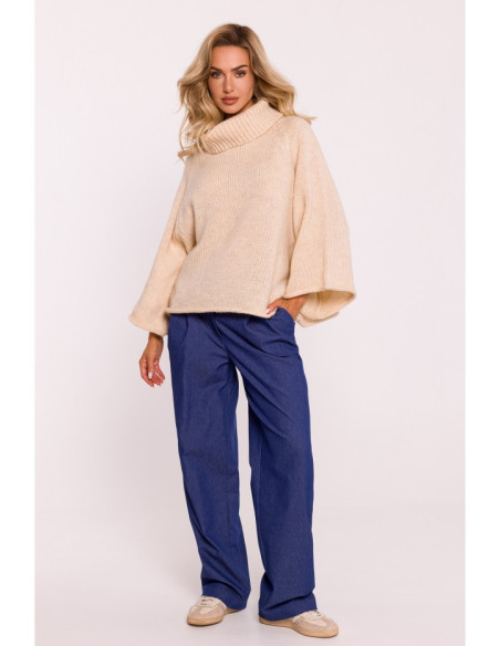 M822 Trapeze turtleneck sweater - beige