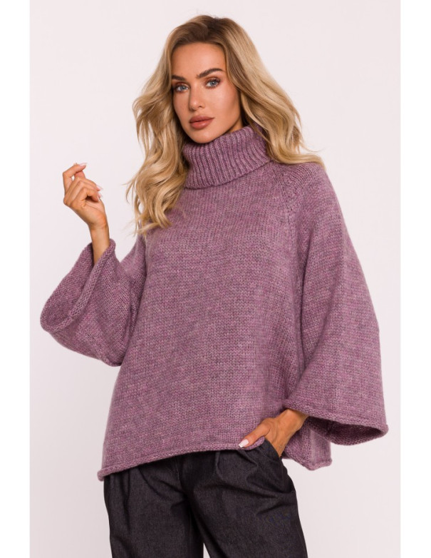 M822 Trapeze turtleneck sweater - heather