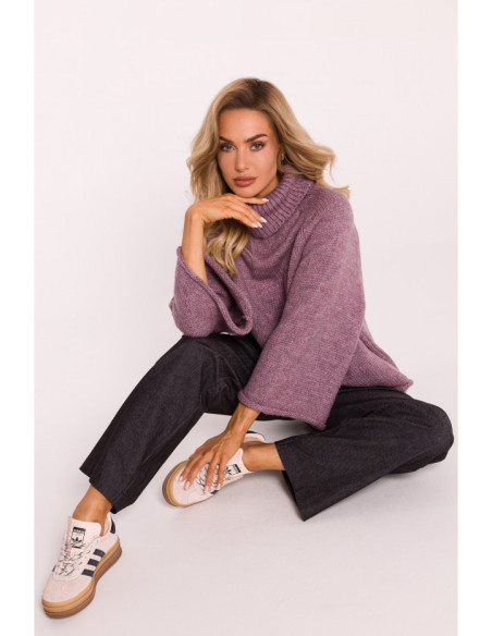 M822 Trapeze turtleneck sweater - heather