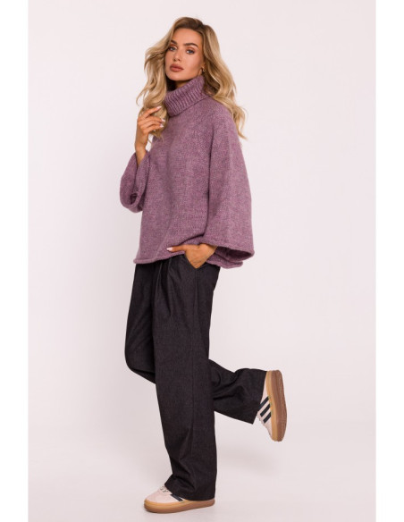 M822 Trapeze turtleneck sweater - heather