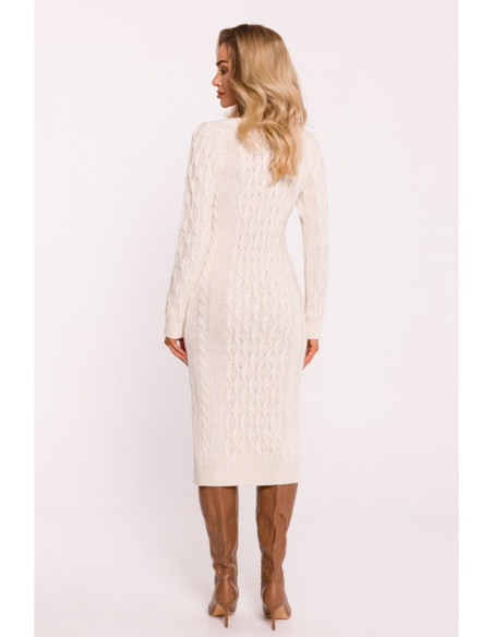 M824 V-neck sweater dress - ivory