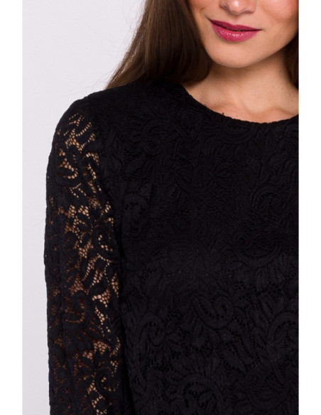 S381 Lace detail jumpsuit - black