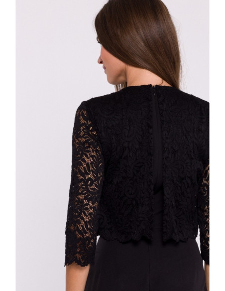 S381 Lace detail jumpsuit - black