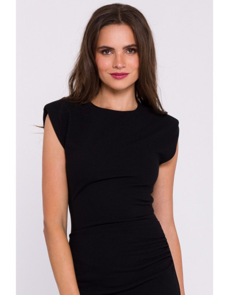 S382 Sleeveless midi dress - black