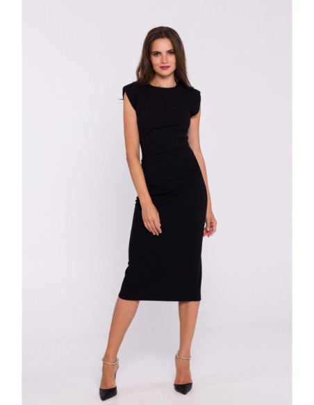 S382 Sleeveless midi dress - black