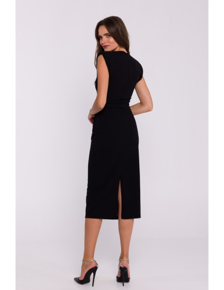 S382 Sleeveless midi dress - black