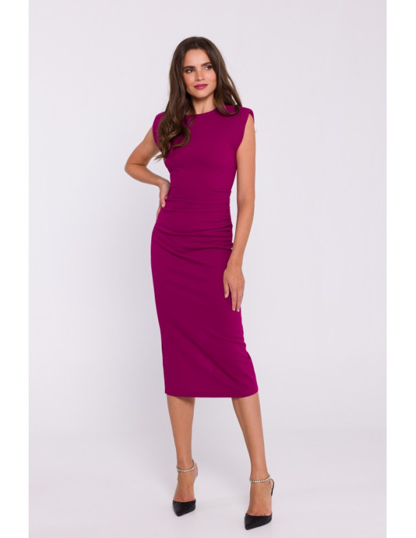 S382 Sleeveless midi dress - plum