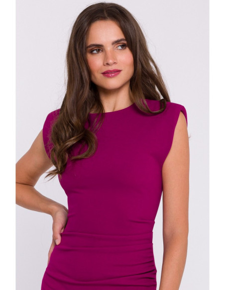 S382 Sleeveless midi dress - plum