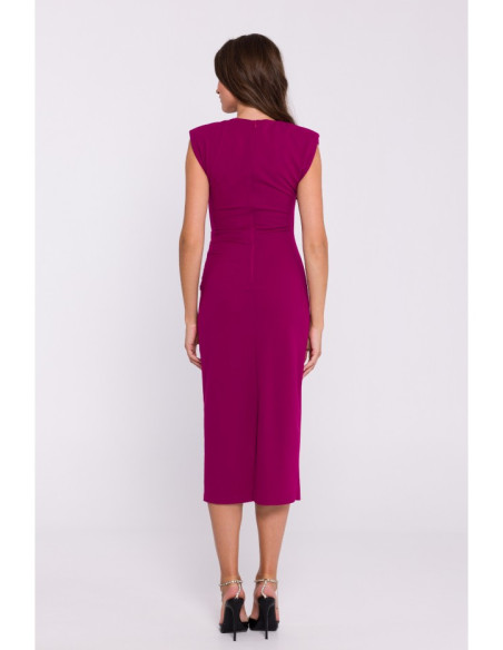 S382 Sleeveless midi dress - plum