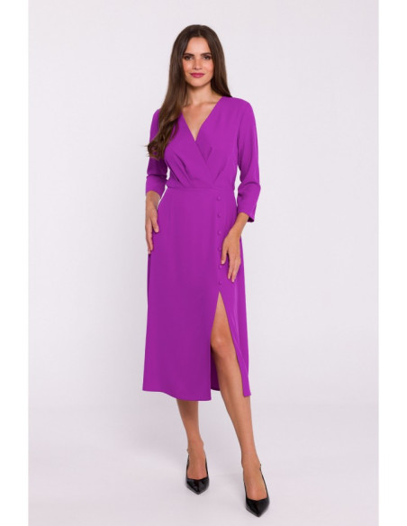 S385 High split flare dress - lavender