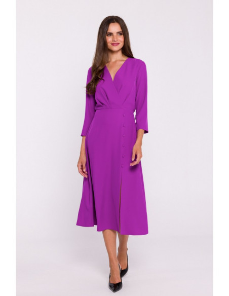 S385 High split flare dress - lavender