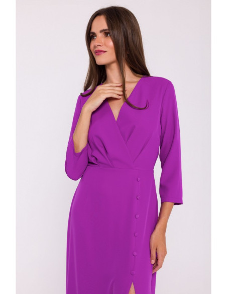 S385 High split flare dress - lavender