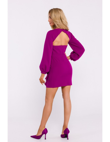 M837 Mini dress with open back detail - ruby