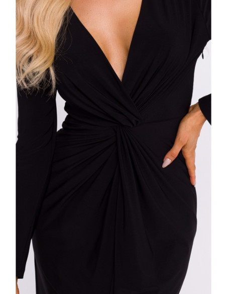 M840 Maxi dress with a knot - black