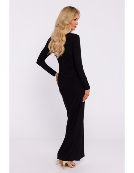 M840 Maxi dress with a knot - black