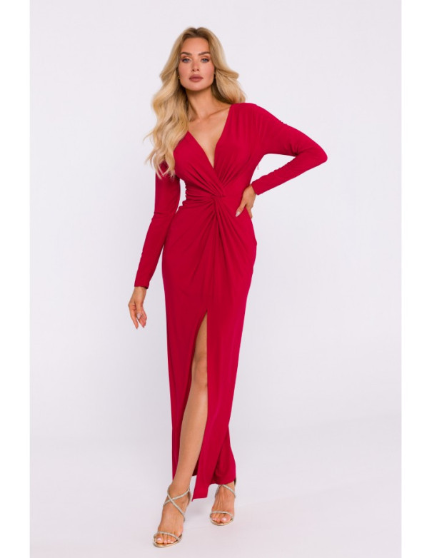 M840 Maxi dress with a knot - red