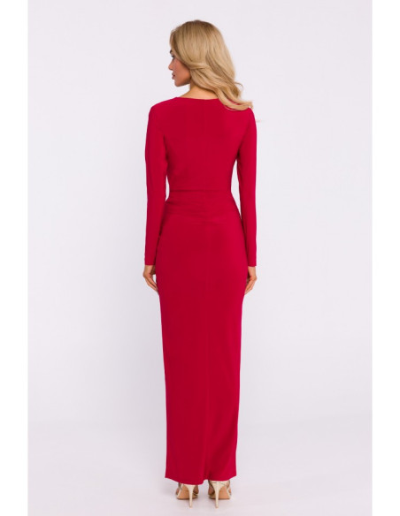 M840 Maxi dress with a knot - red