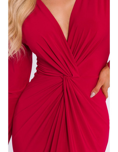 M840 Maxi dress with a knot - red