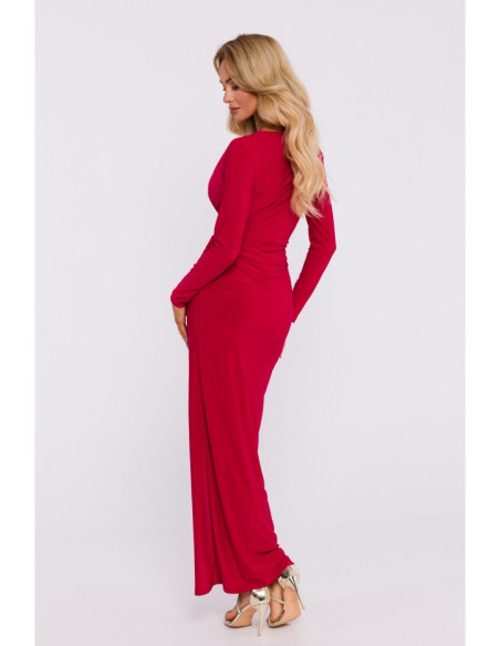 M840 Maxi dress with a knot - red