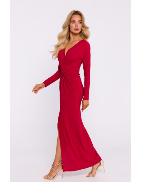 M840 Maxi dress with a knot - red